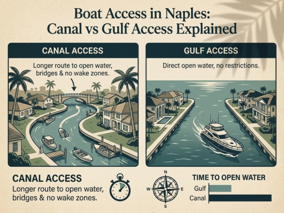 Boat Access in Naples Canal vs Gulf Access Explained - 1% Commission - Realty of Naples FL